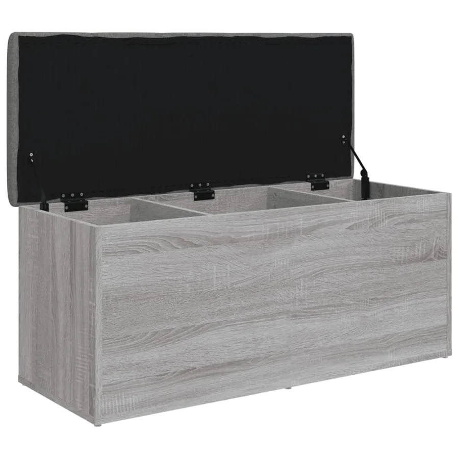Banc de rangement sonoma gris 102x42x45 cm bois d'ingénierie - 4