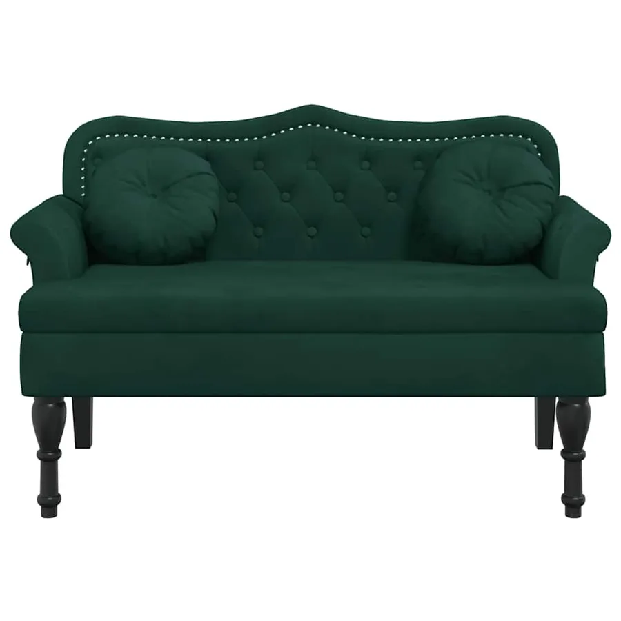 Banc avec coussins Vert foncé 120,5x65x75 cm Velours - 4