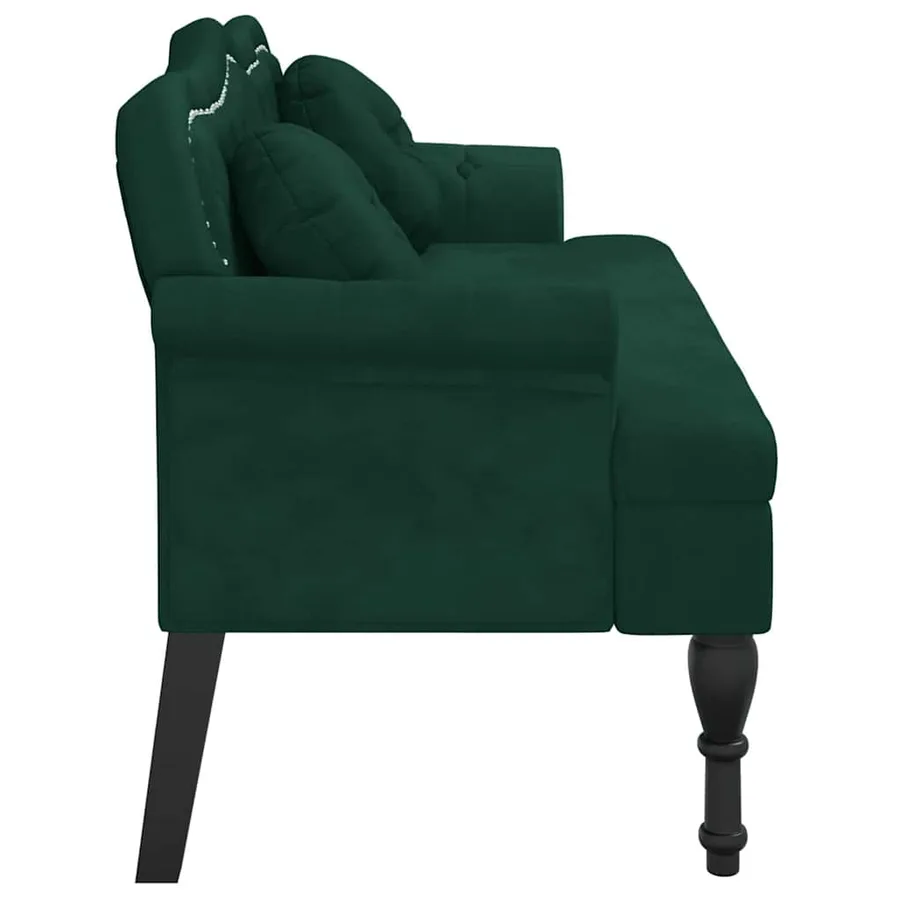 Banc avec coussins Vert foncé 120,5x65x75 cm Velours - 5
