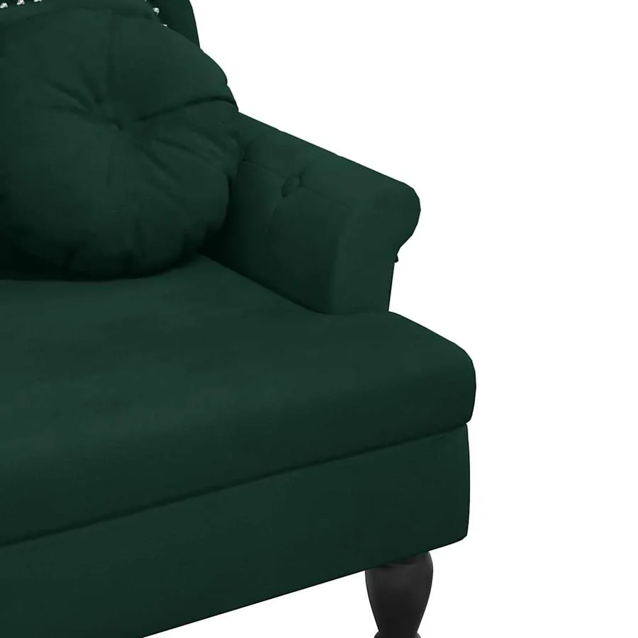 Banc avec coussins Vert foncé 120,5x65x75 cm Velours - 7