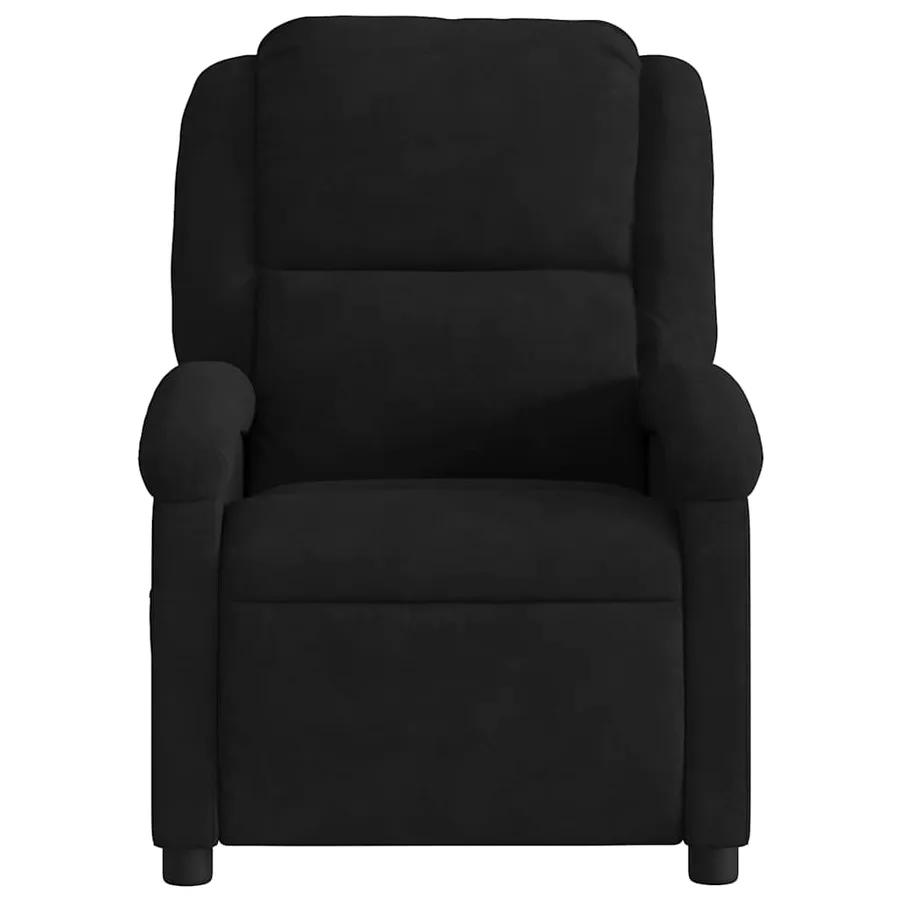Fauteuil de massage inclinable noir velours - 7