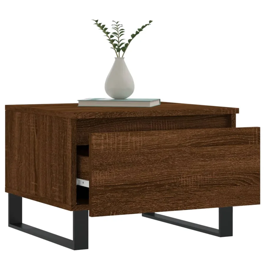 Tables basses 2 pcs chêne marron 50x46x35 cm bois d'ingénierie - 4