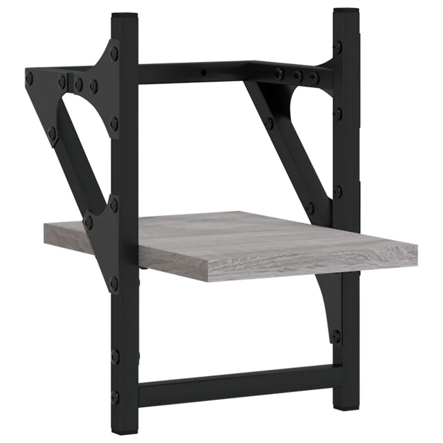 Étagères murales avec barres 2 pcs sonoma gris 20x25x30 cm - 4