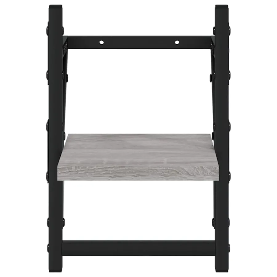 Étagères murales avec barres 2 pcs sonoma gris 20x25x30 cm - 5