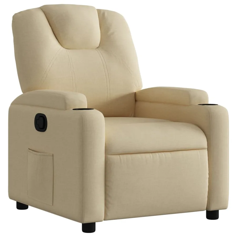 Fauteuil inclinable Crème Tissu - 2