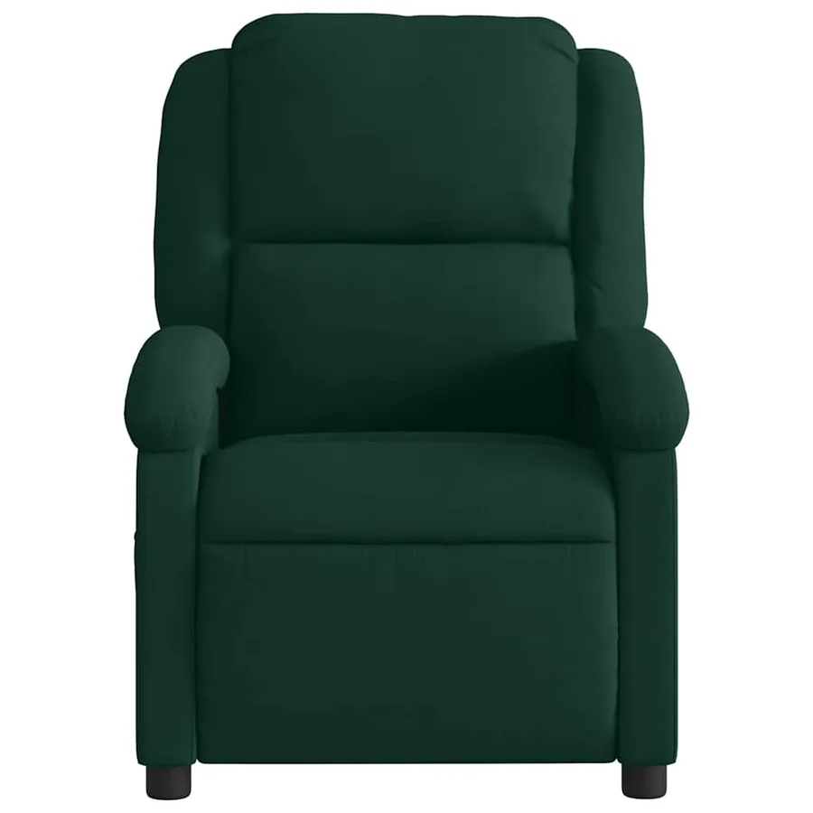 Fauteuil de massage inclinable vert foncé velours - 5