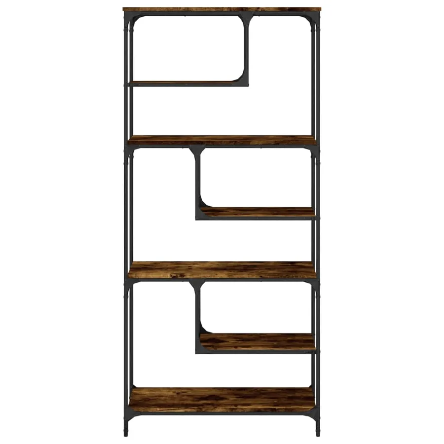 Bibliothèque chêne fumé 81x36x176 cm bois d'ingénierie - 5