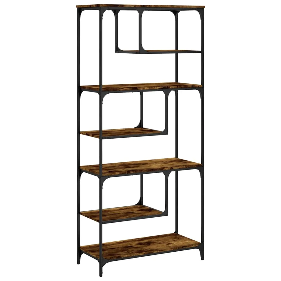 Bibliothèque chêne fumé 81x36x176 cm bois d'ingénierie - 6