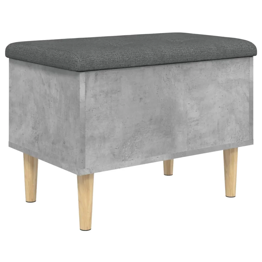 Banc de rangement gris béton 62x42x46 cm bois d'ingénierie - 2