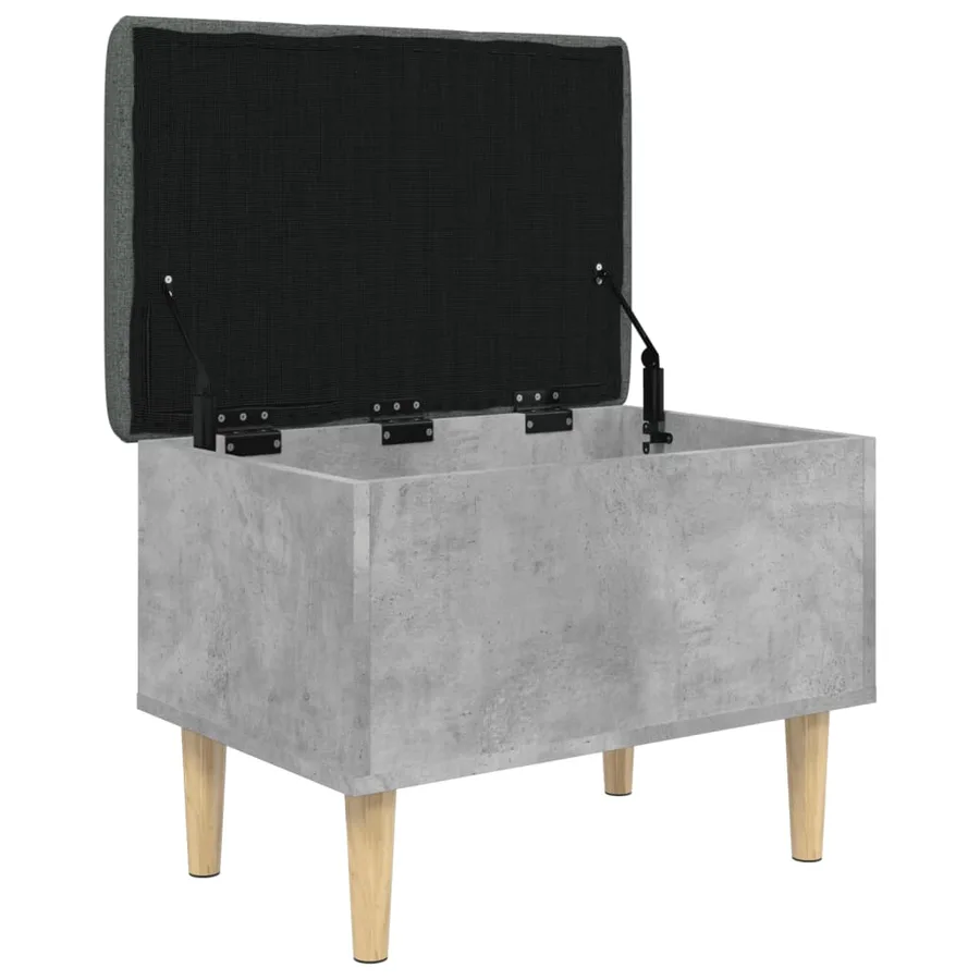 Banc de rangement gris béton 62x42x46 cm bois d'ingénierie - 4