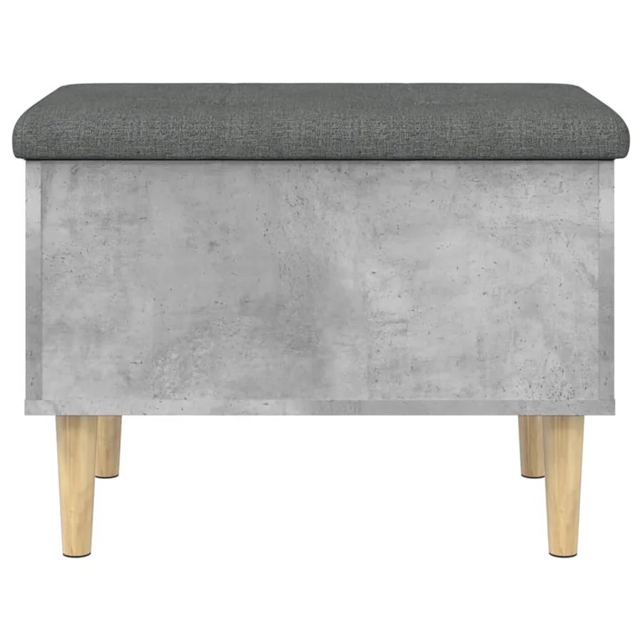 Banc de rangement gris béton 62x42x46 cm bois d'ingénierie - 5