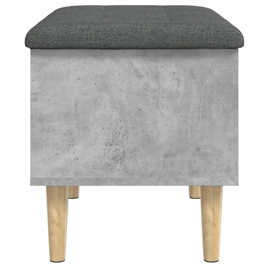 Banc de rangement gris béton 62x42x46 cm bois d'ingénierie - 6