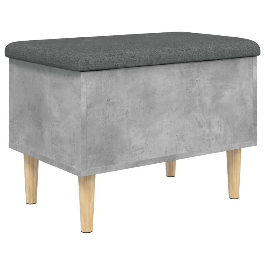 Banc de rangement gris béton 62x42x46 cm bois d'ingénierie - 7