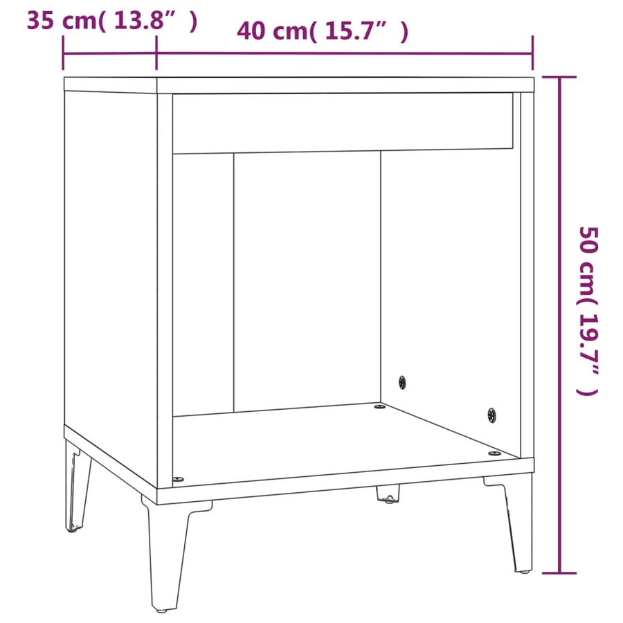 Tables de chevet 2 pcs Chêne fumé 40x35x50 cm - 9
