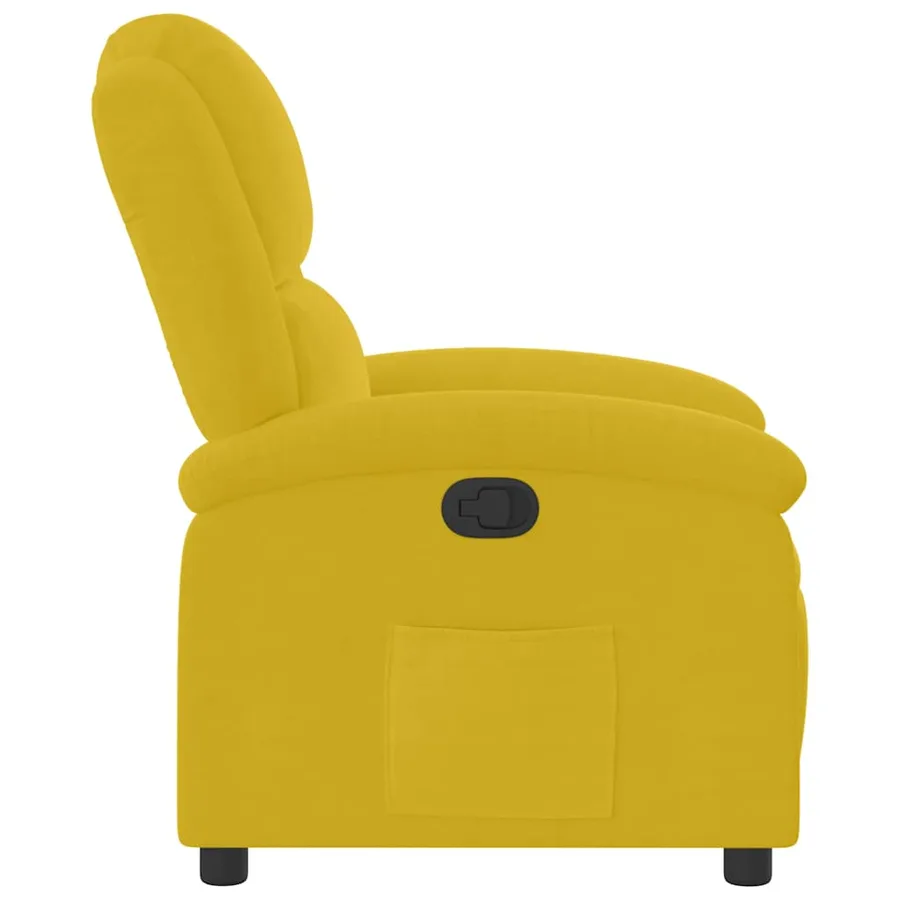 Fauteuil inclinable jaune velours - 4