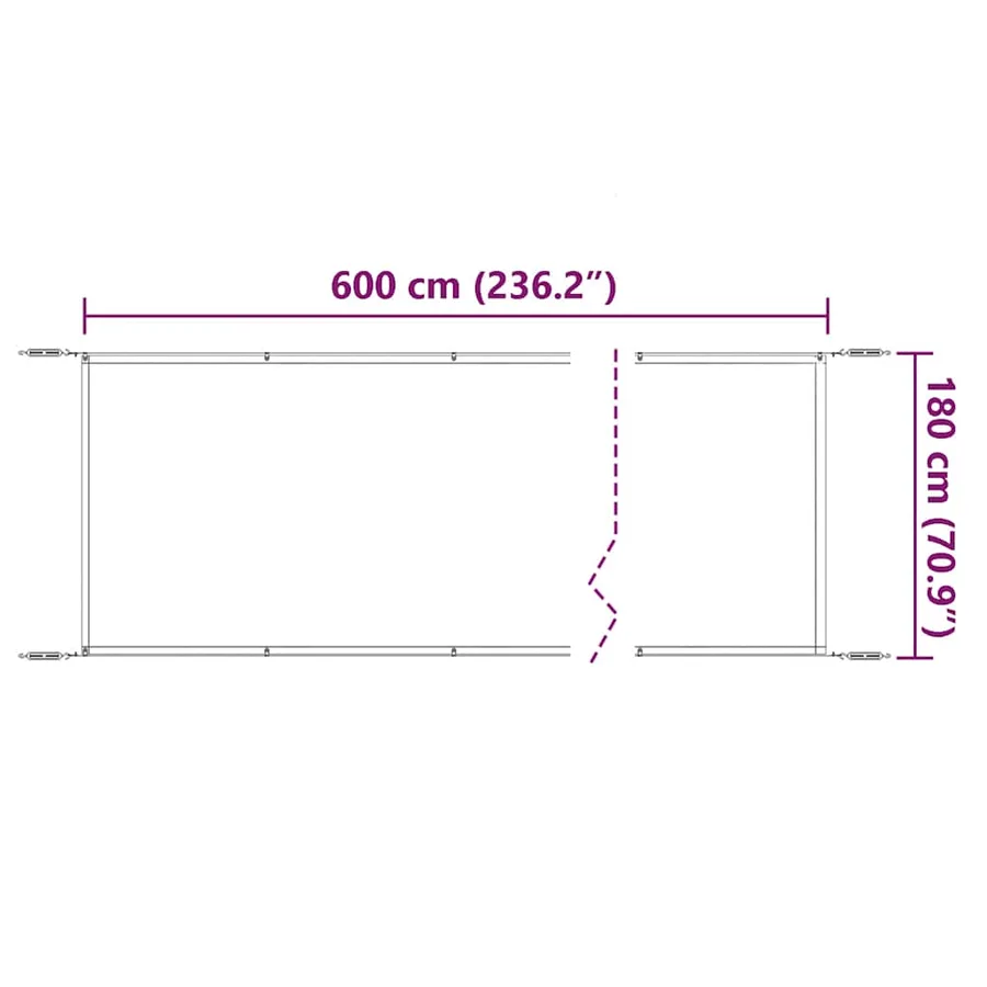 Auvent vertical Vert clair 180x600 cm Tissu oxford - 6