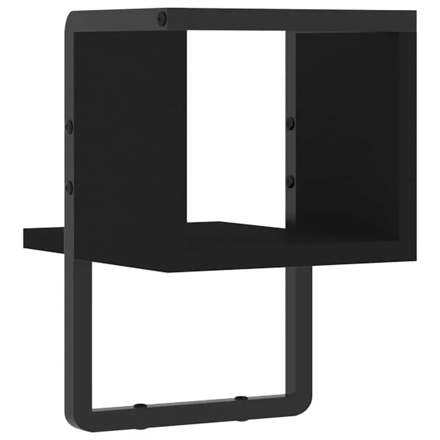 Étagère murale avec barre noir 20x25x30 cm - 6