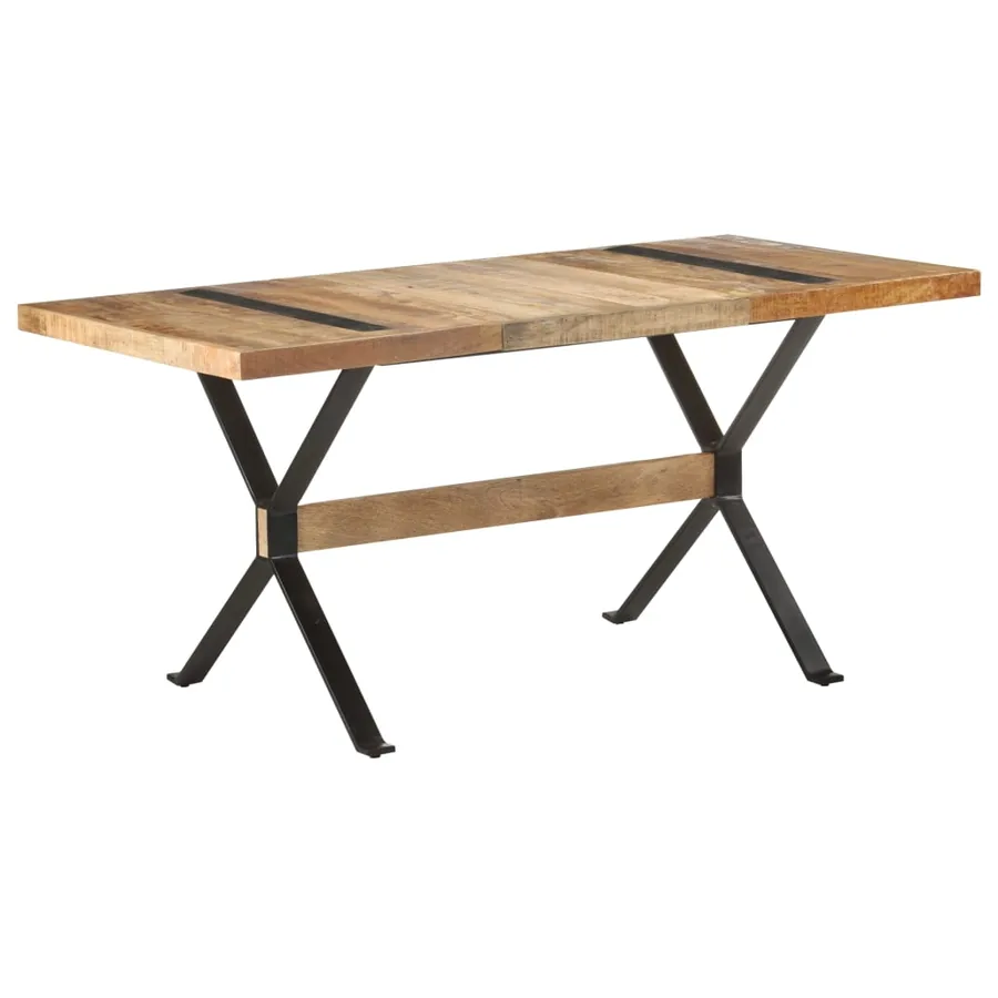 Table de salle à manger 160x80x76 cm Bois de manguier brut