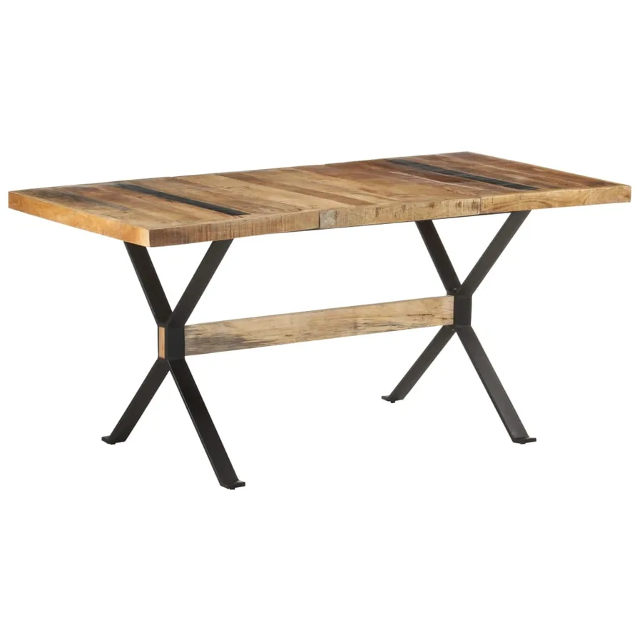 Table de salle à manger 160x80x76 cm Bois de manguier brut - 10