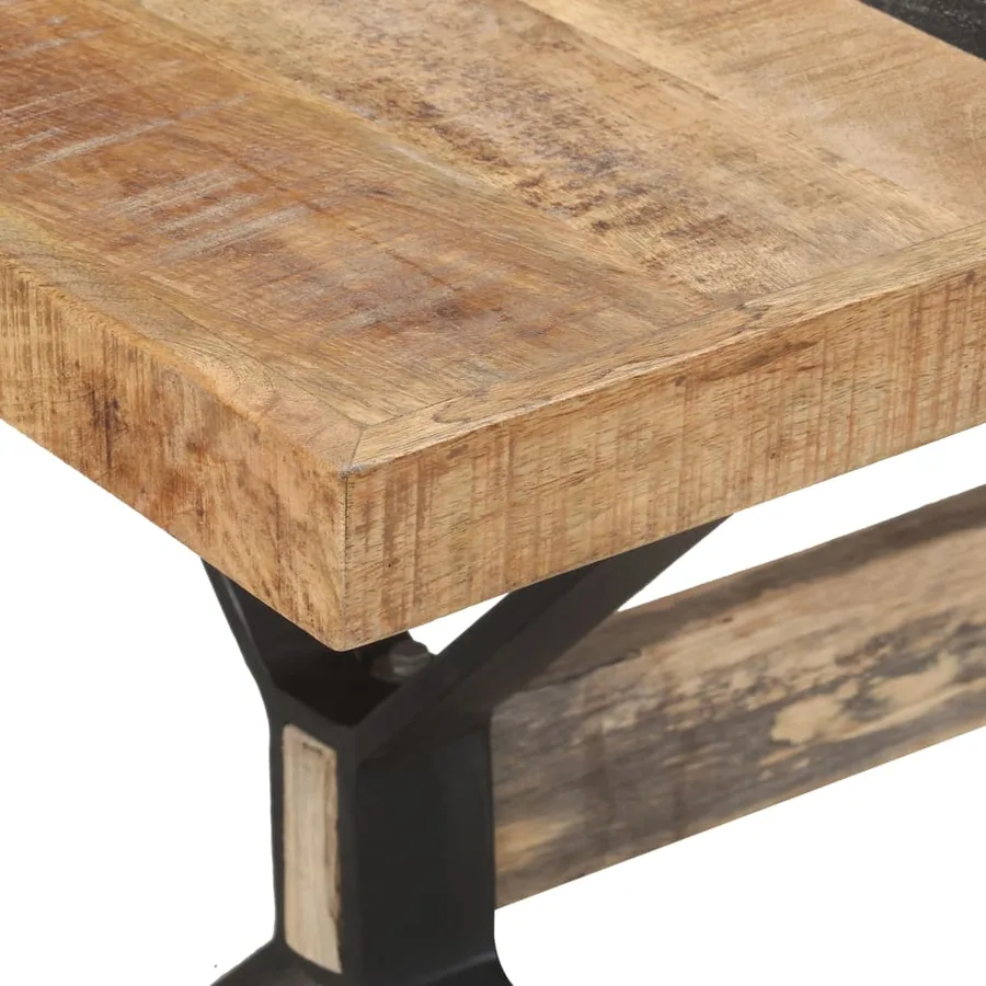 Table de salle à manger 160x80x76 cm Bois de manguier brut - 5