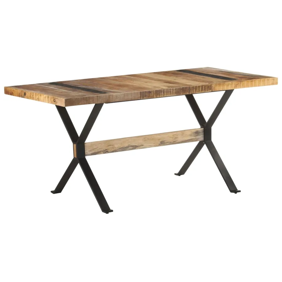Table de salle à manger 160x80x76 cm Bois de manguier brut - 9