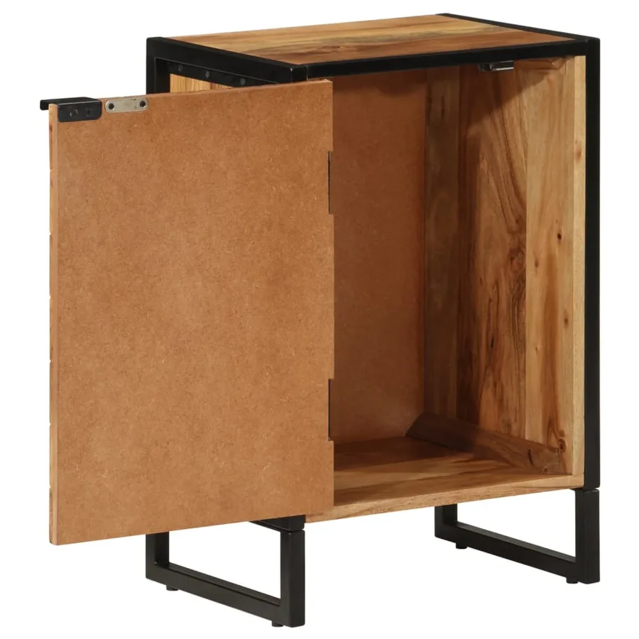 Armoire de salle de bain bois massif d'acacia et fer - 2