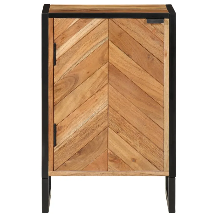 Armoire de salle de bain bois massif d'acacia et fer - 3