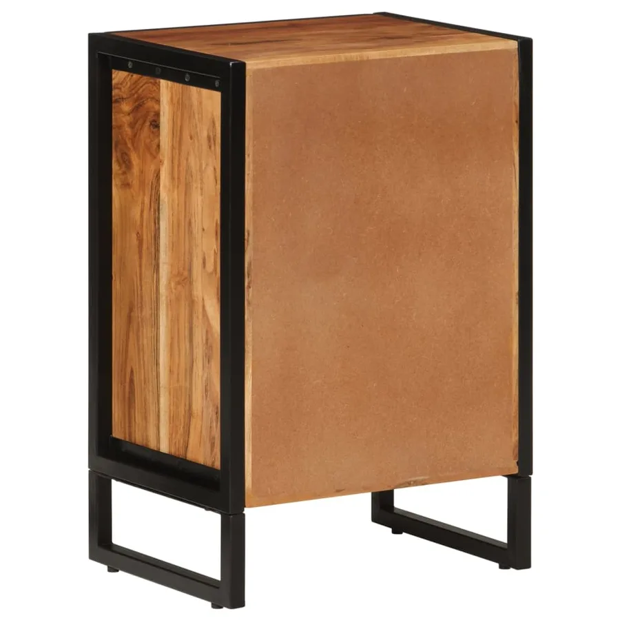Armoire de salle de bain bois massif d'acacia et fer - 5