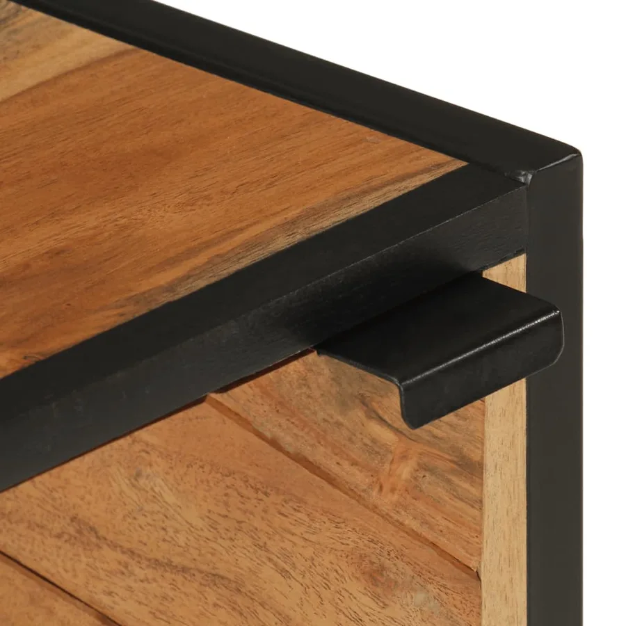 Armoire de salle de bain bois massif d'acacia et fer - 6