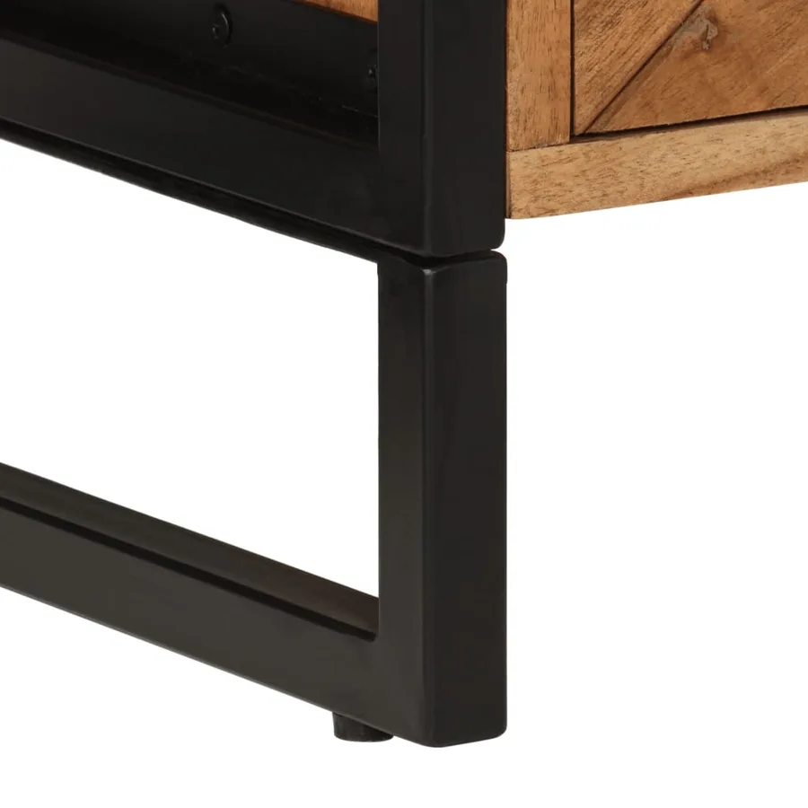 Armoire de salle de bain bois massif d'acacia et fer - 8