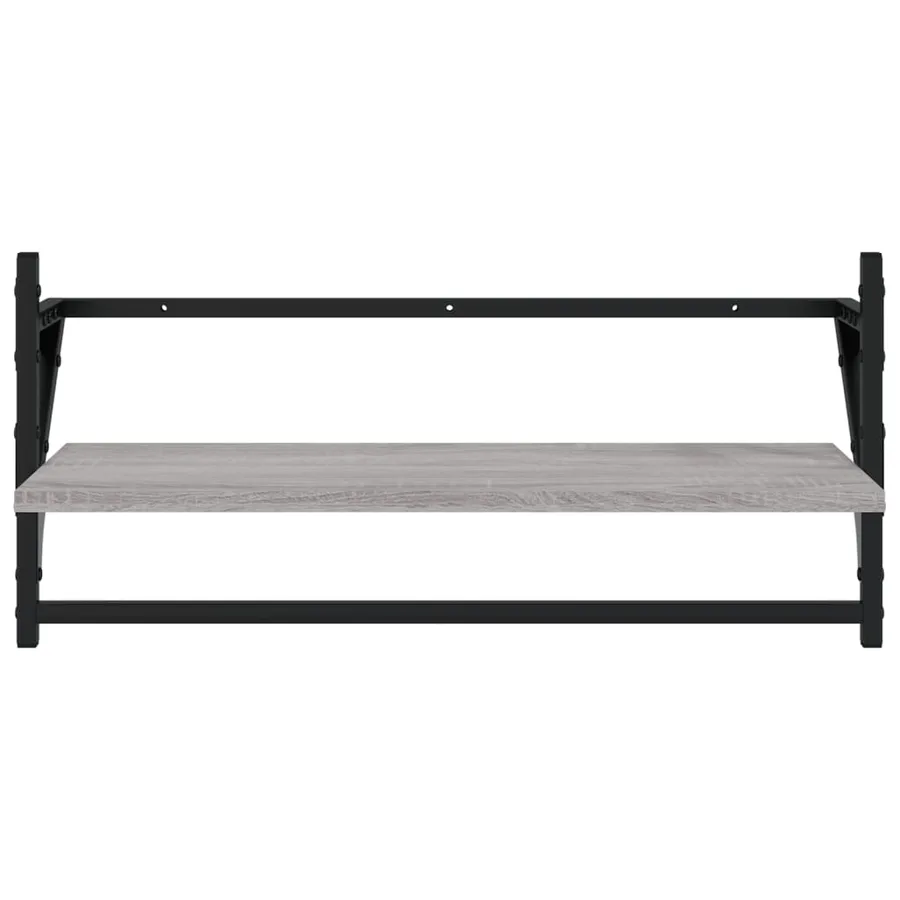 Ensemble d'étagères murales avec barres 6 pcs sonoma gris - 14