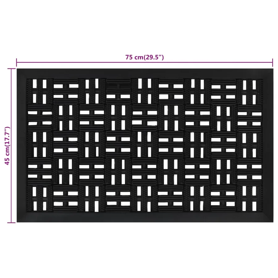 Paillasson rectangulaire 45x75 cm caoutchouc - 6
