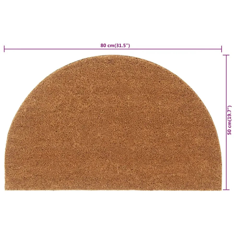 Tapis de porte naturel demi-rond 50x80cm fibre de coco touffeté - 5