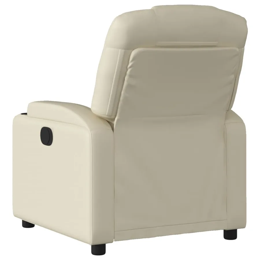 Fauteuil inclinable en similicuir crème - 3