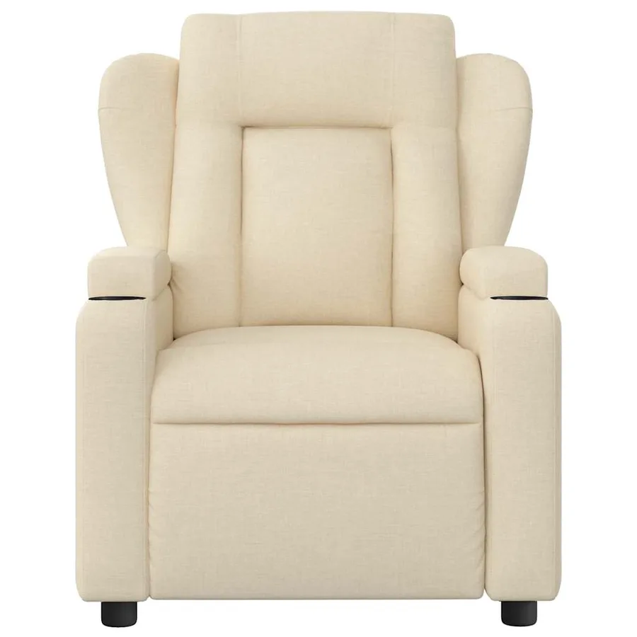 Fauteuil de massage inclinable Crème Tissu - 8