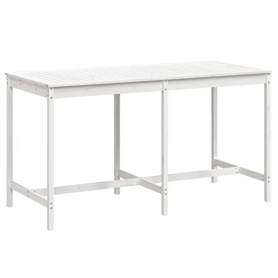 Table de jardin blanc 203,5x90x110 cm bois massif de pin - 2