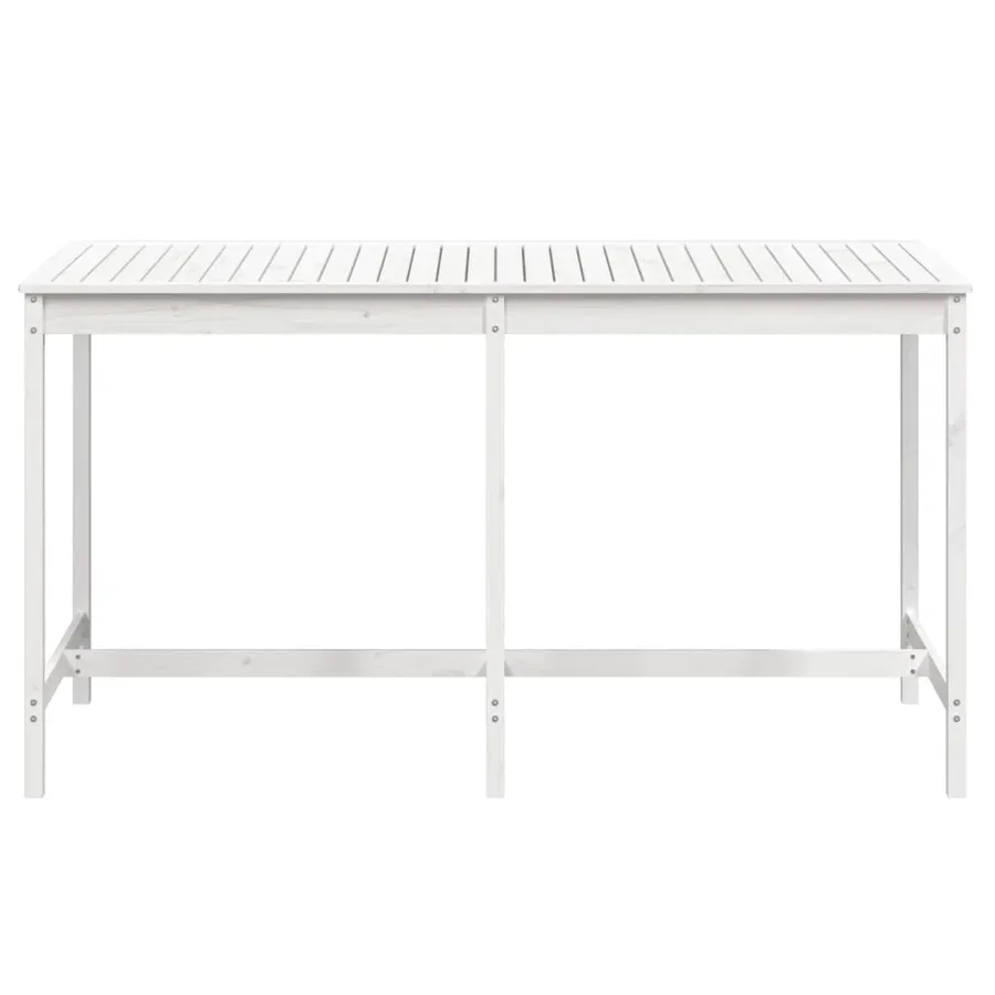 Table de jardin blanc 203,5x90x110 cm bois massif de pin - 4
