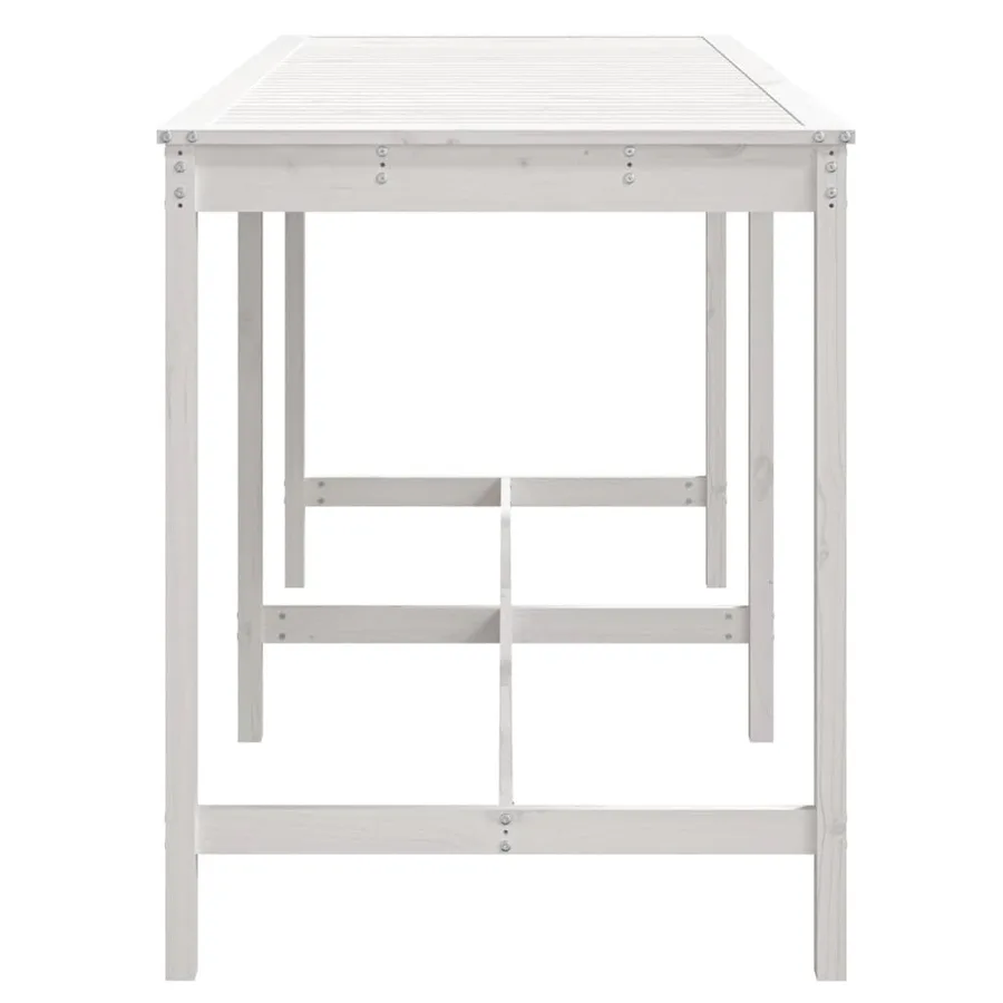 Table de jardin blanc 203,5x90x110 cm bois massif de pin - 5