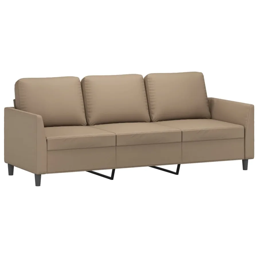 Ensemble de canapés 2 pcs avec coussins Cappuccino Similicuir - 4
