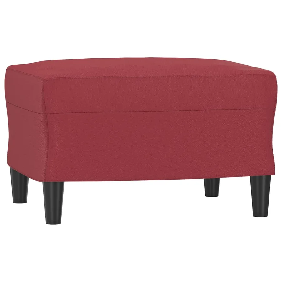 Canapé à 3 places repose-pieds Rouge bordeaux 180 cm Similicuir - 5