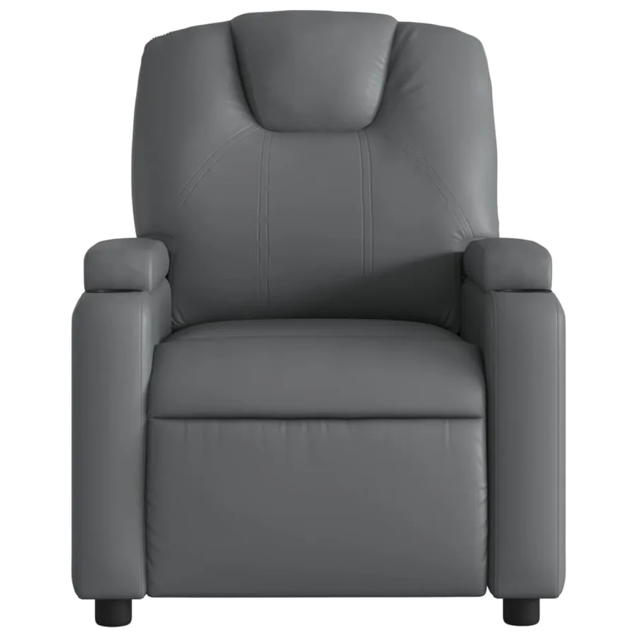 Fauteuil de massage inclinable gris similicuir - 3