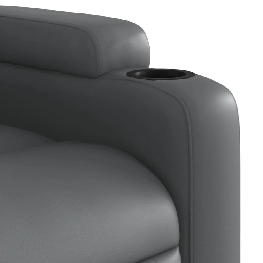 Fauteuil de massage inclinable gris similicuir - 9