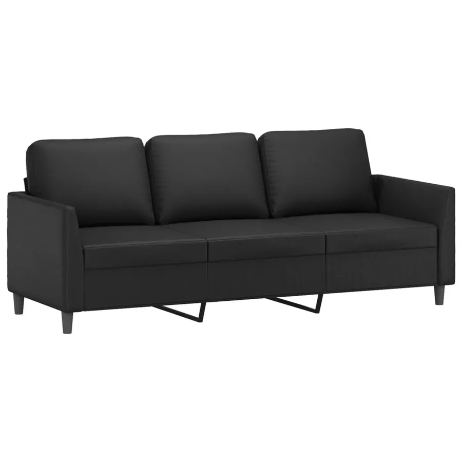 Ensemble de canapés 4 pcs avec coussins Noir Similicuir - 5
