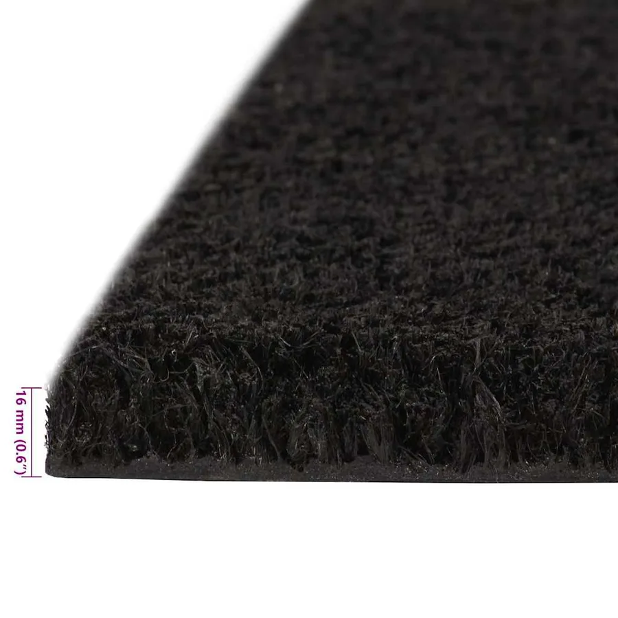 Tapis de porte noir 100x200 cm fibre de coco touffeté - 6