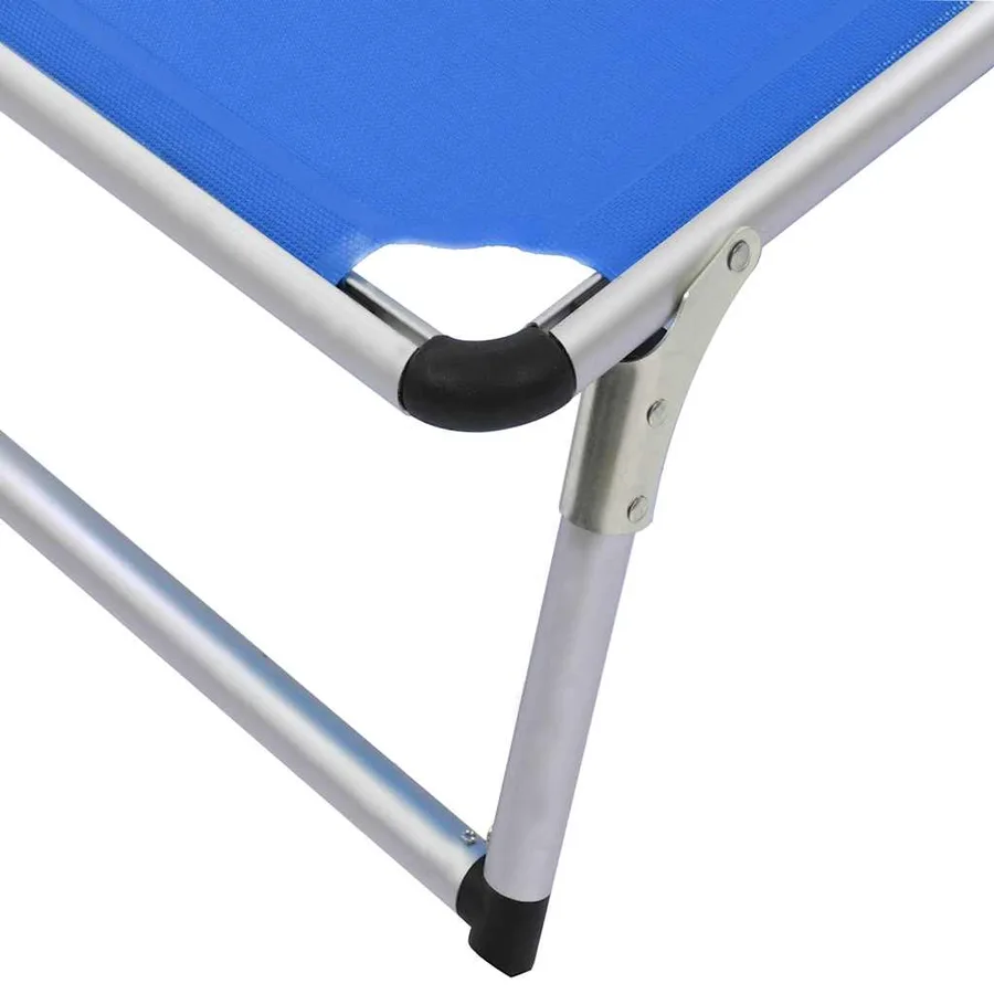 Chaises longues pliables et toit lot de 2 Aluminium textilène - 10