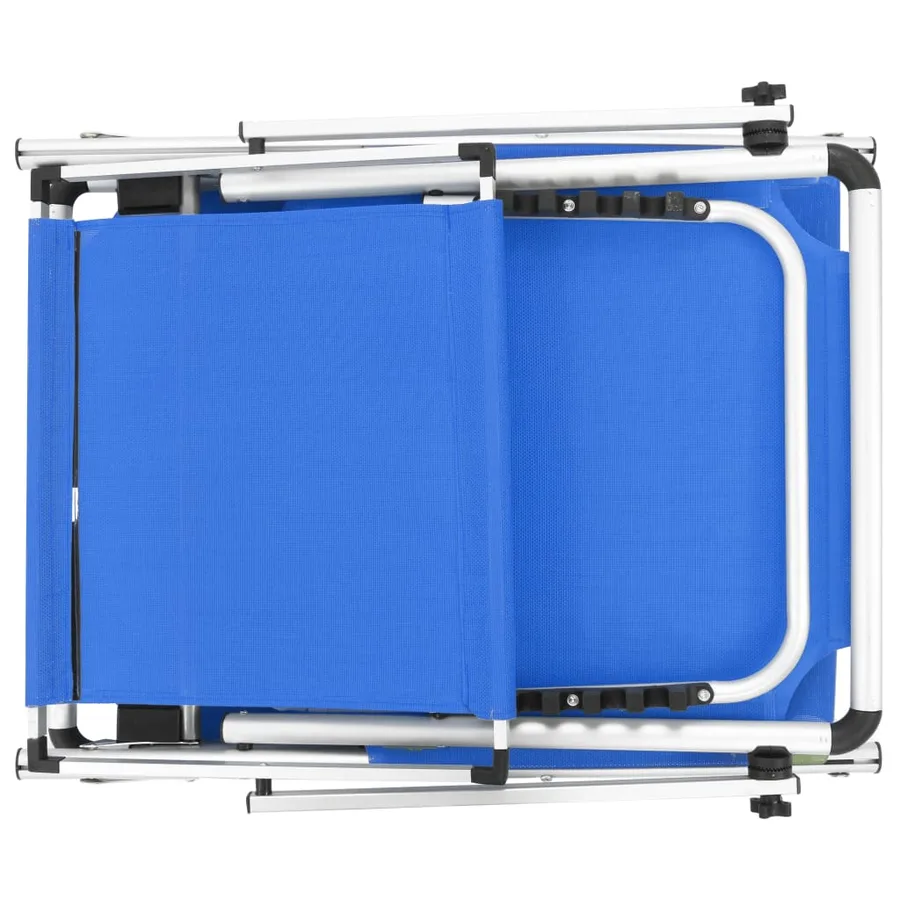 Chaises longues pliables et toit lot de 2 Aluminium textilène - 6