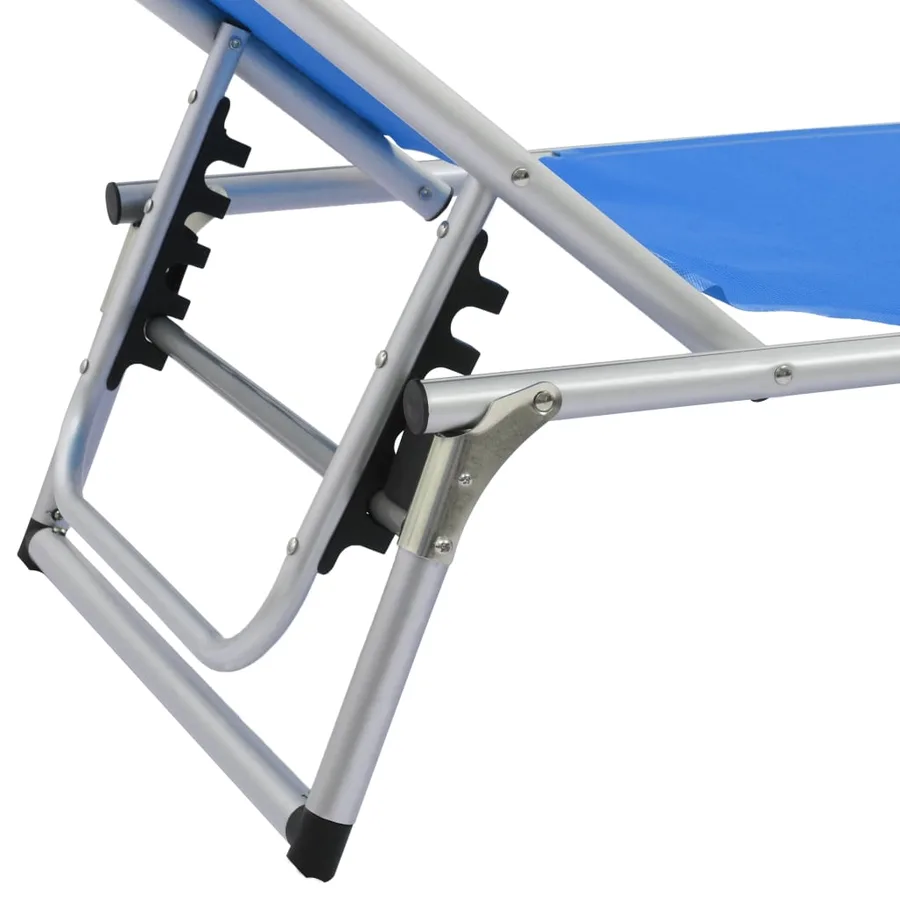 Chaises longues pliables et toit lot de 2 Aluminium textilène - 8