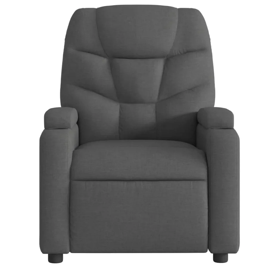 Fauteuil de massage inclinable gris foncé tissu - 7