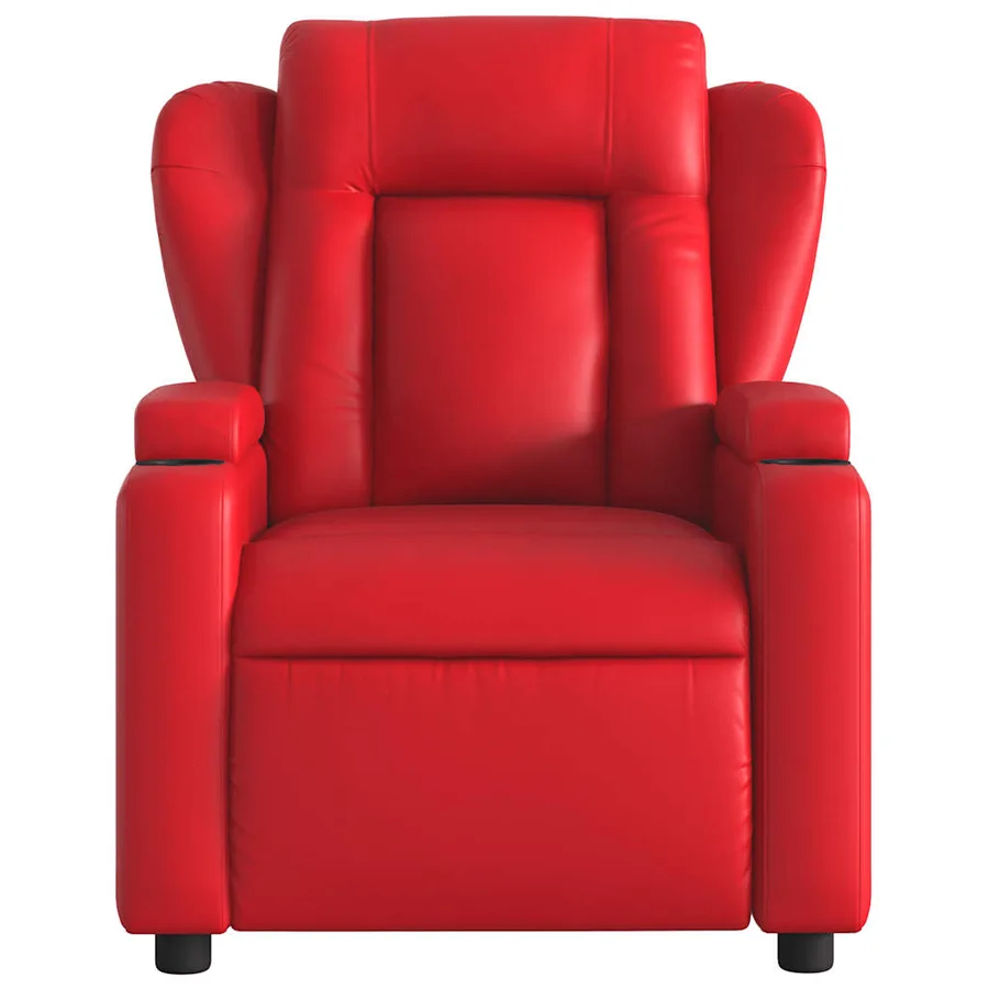 Fauteuil de massage inclinable rouge similicuir - 4