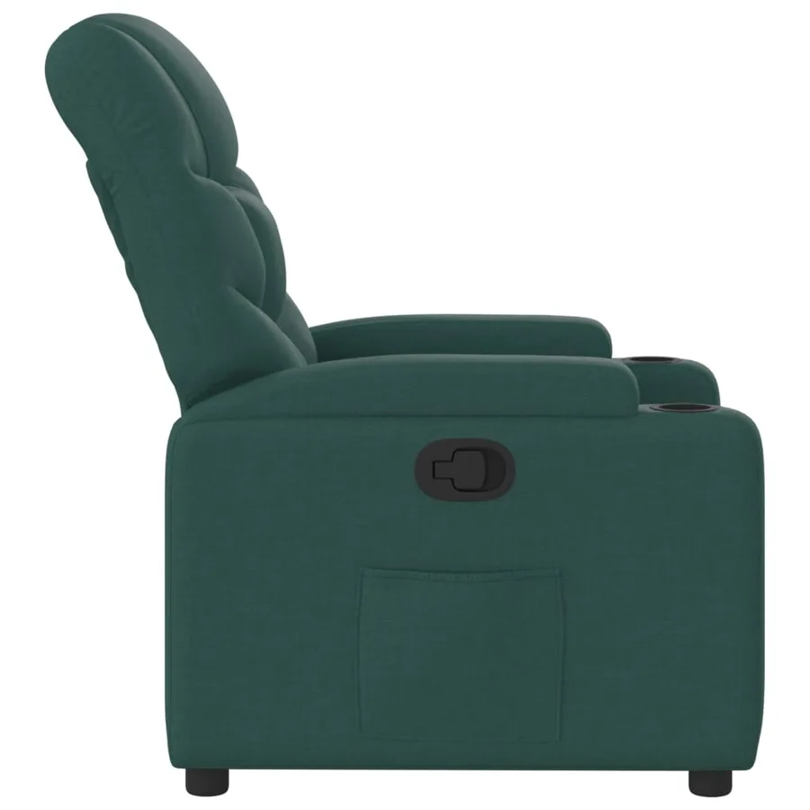 Fauteuil inclinable Vert foncé Tissu - 4
